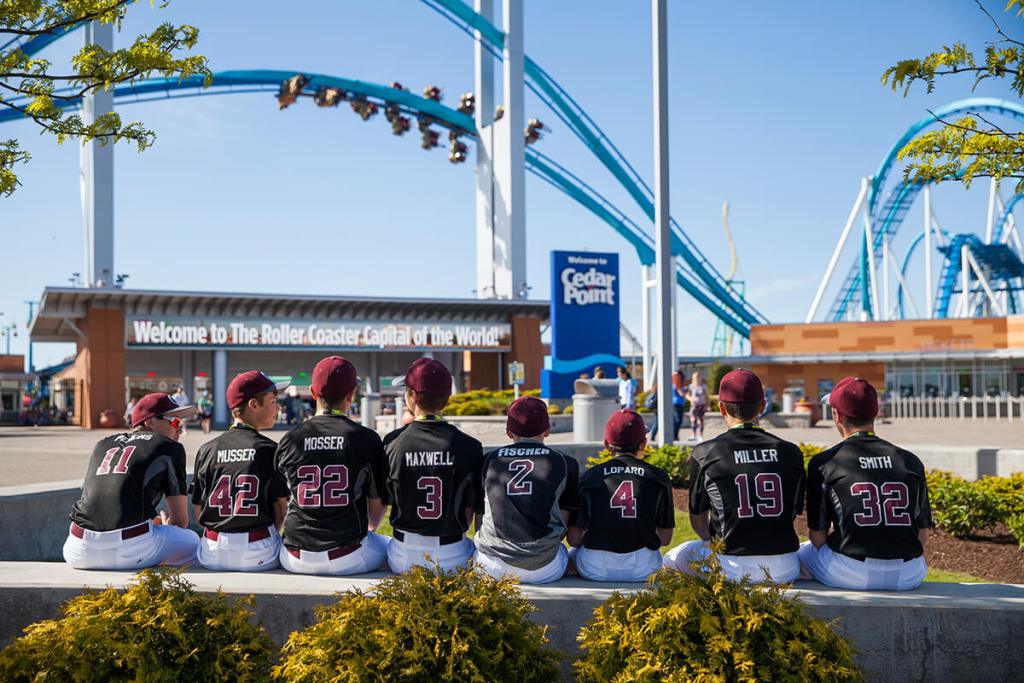 Baseball Team at Cedar Point Amusement Park